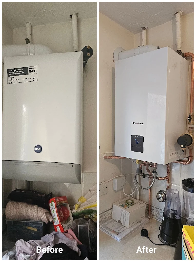 Old Baxi swapped for a new Glow-worm combi