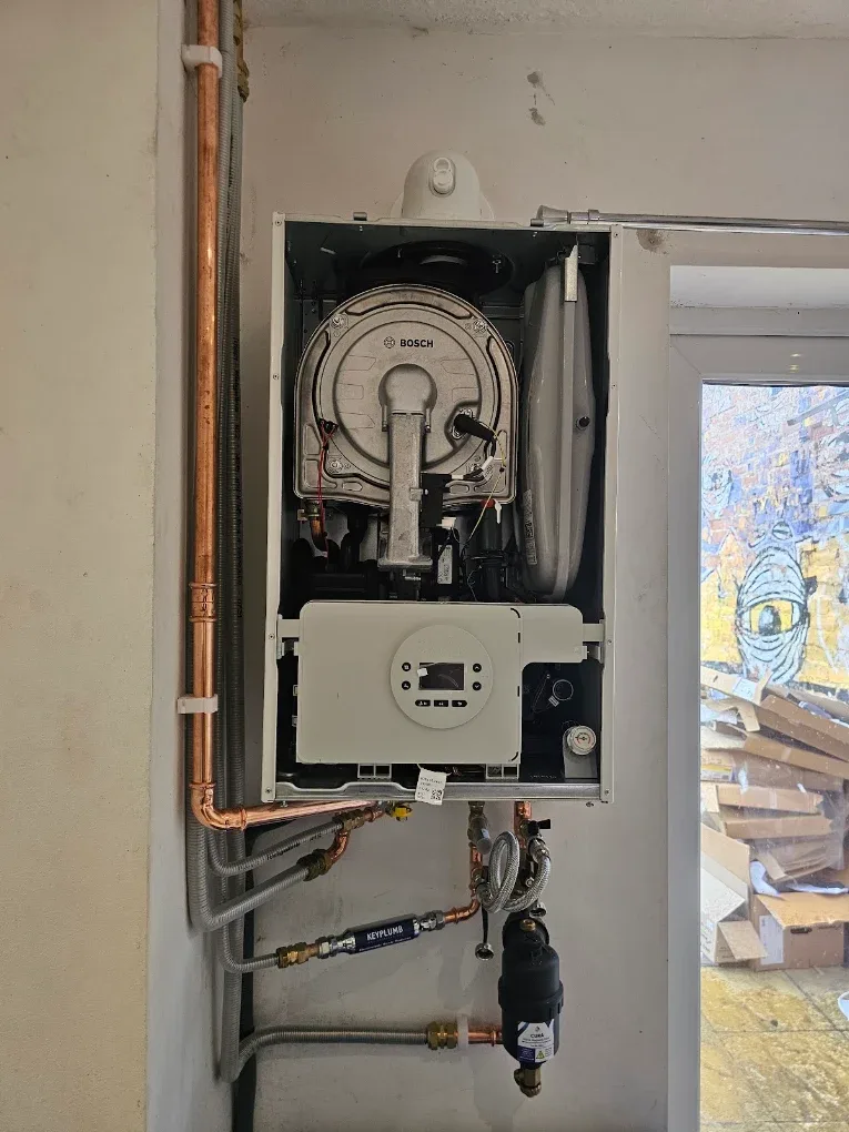 Bosch boiler opened up for a service