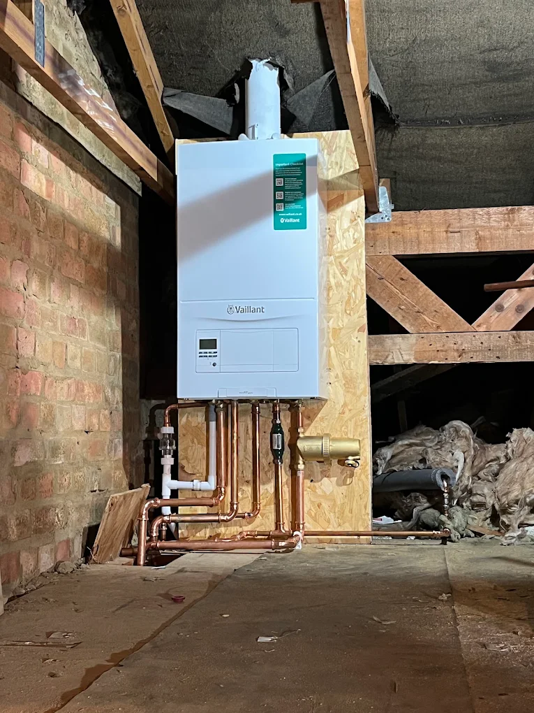 New Vaillant boiler fitted in a loft
